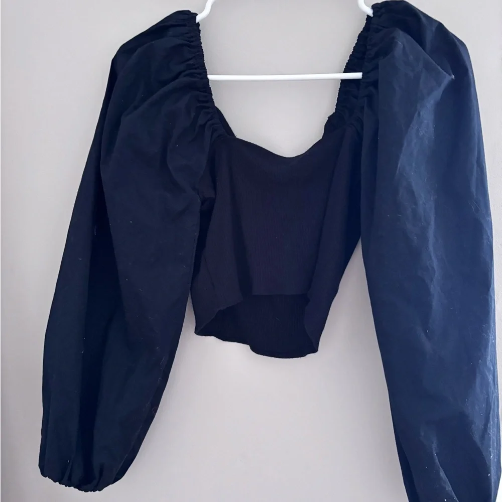 Abercrombie & Fitch‎ Black Puff Sleeve Blouse